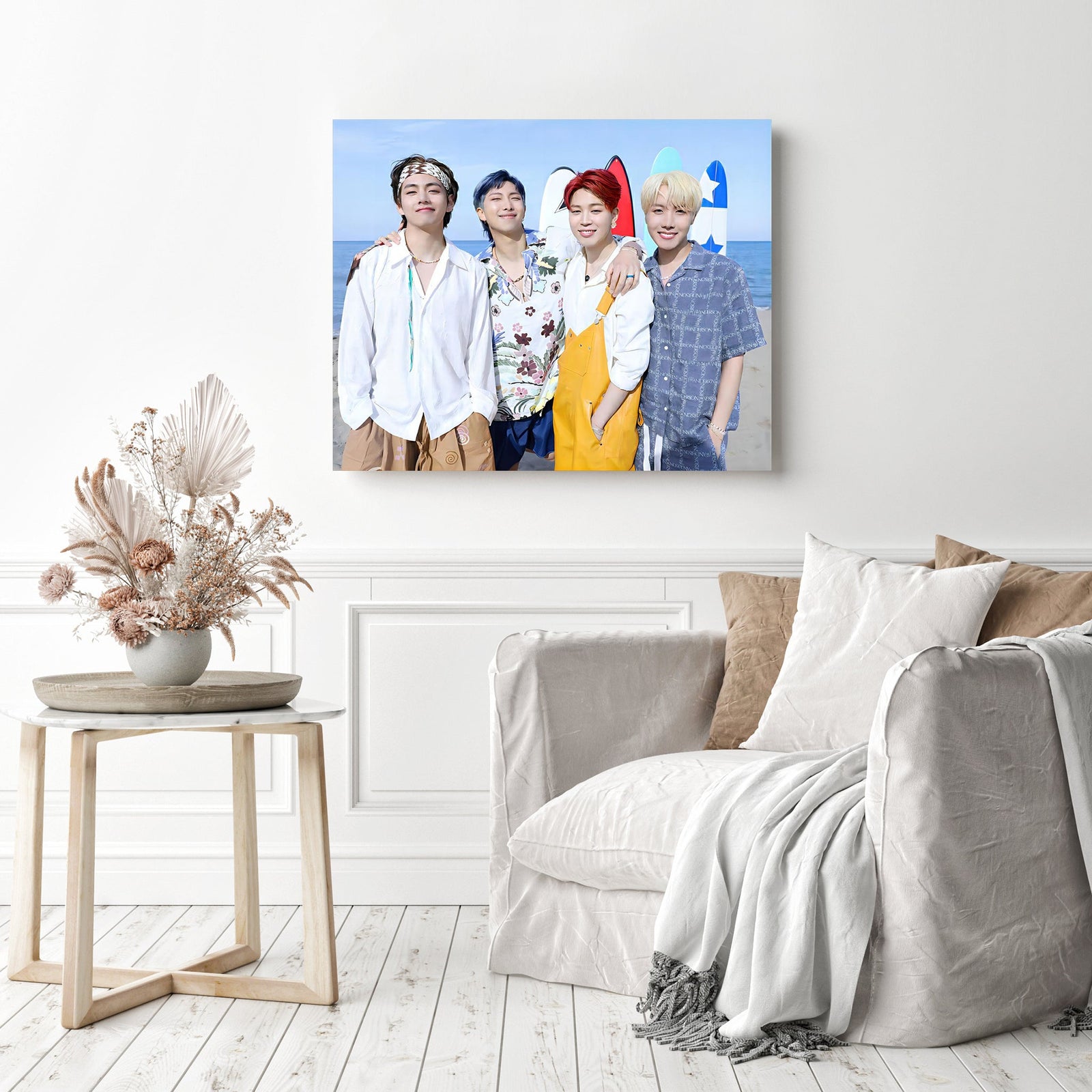 BTS Beachside | Diamond Painting Displayed as Home Decor