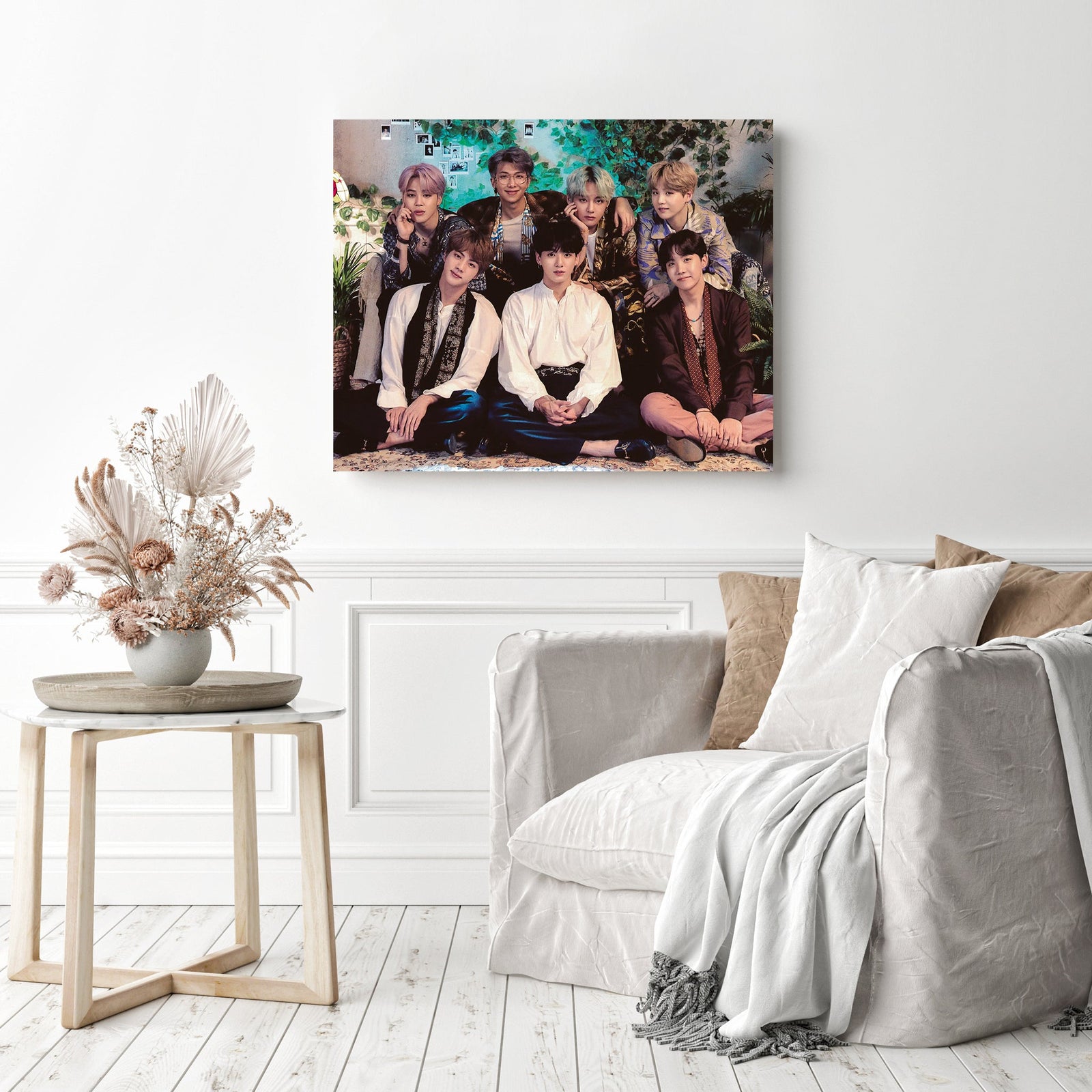 BTS Group | Diamond Painting Displayed as Home Decor