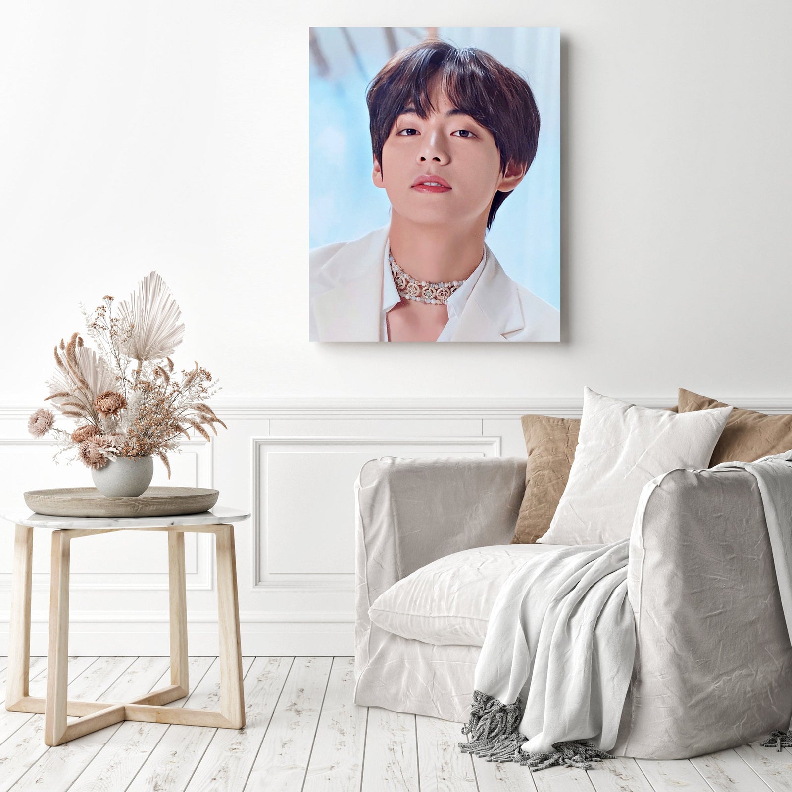 V BTS Gaze | Diamond Painting Displayed as Home Decor