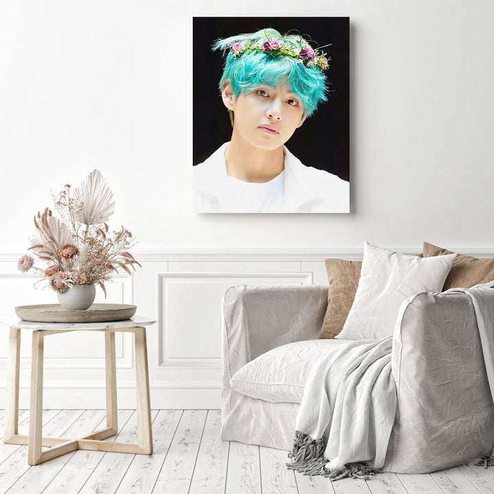 V BTS Green Hair Diamond Painting