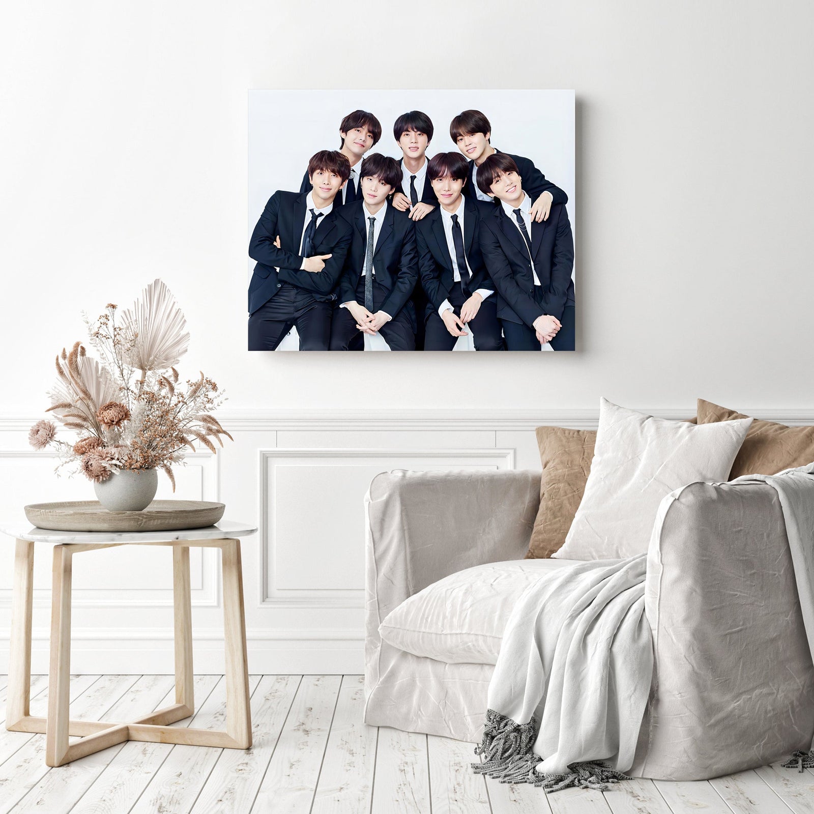 BTS in Suits | Diamond Painting Displayed as Home Decor