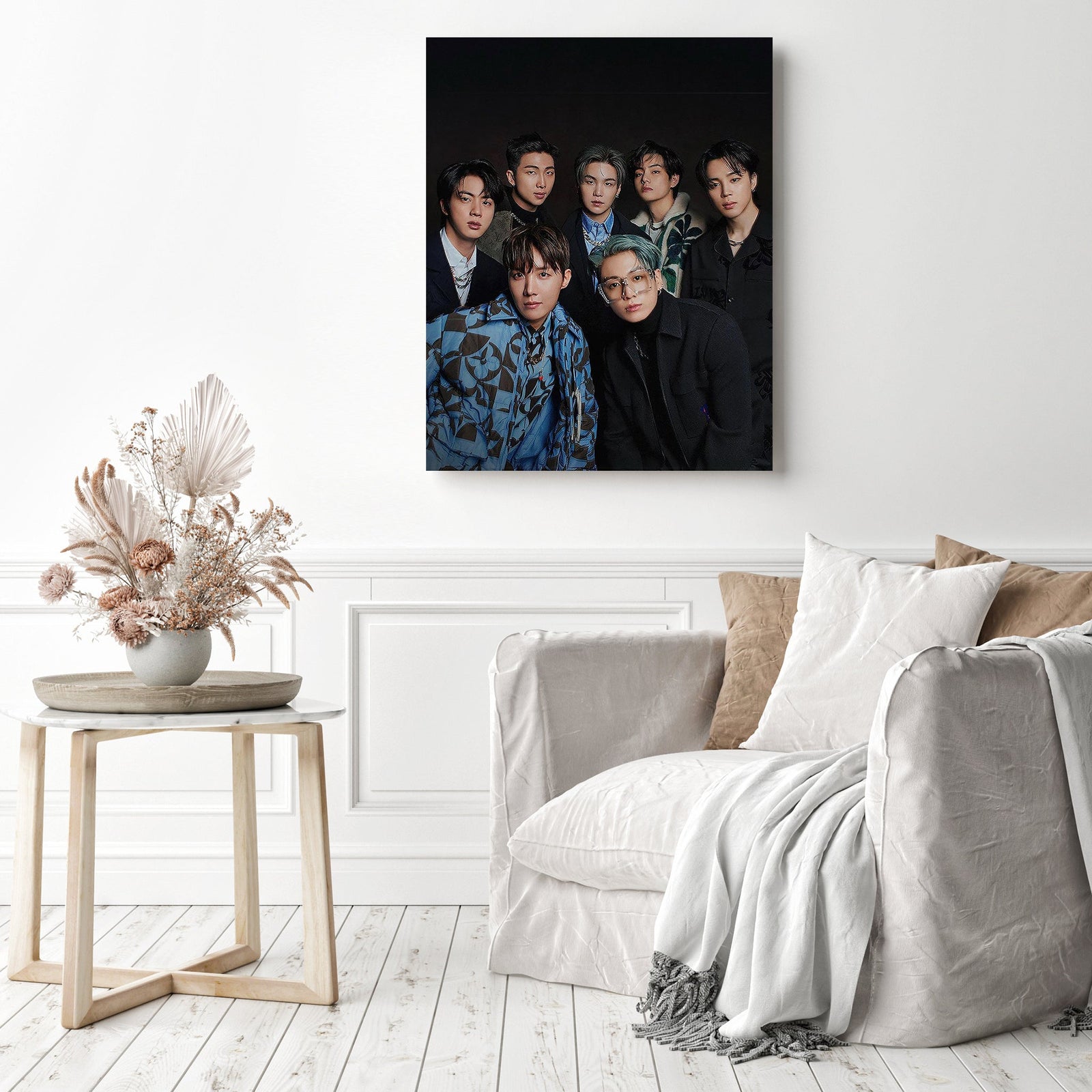 BTS Charm | Diamond Painting Displayed as Home Decor