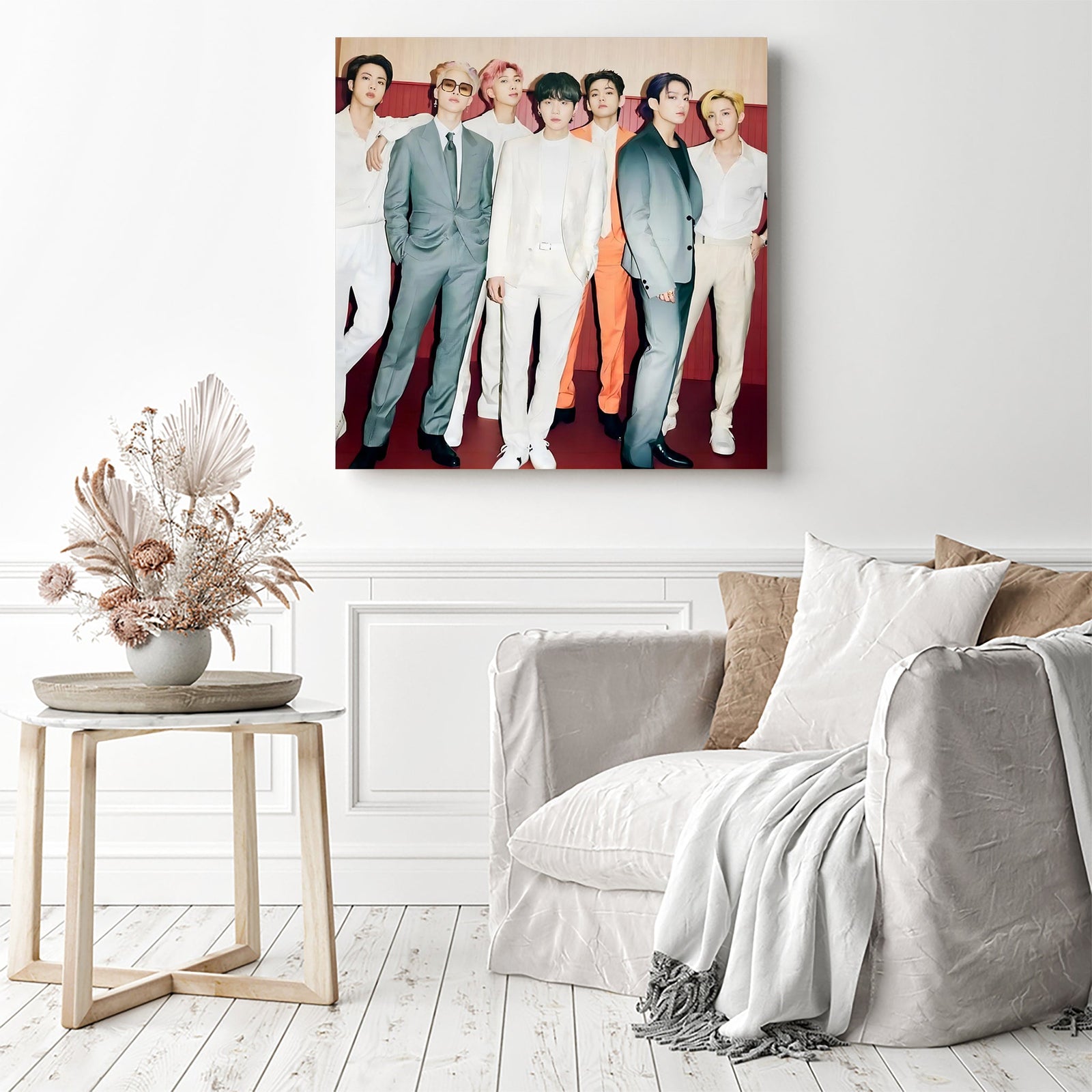 BTS Glow Forever | Diamond Painting Displayed as Home Decor