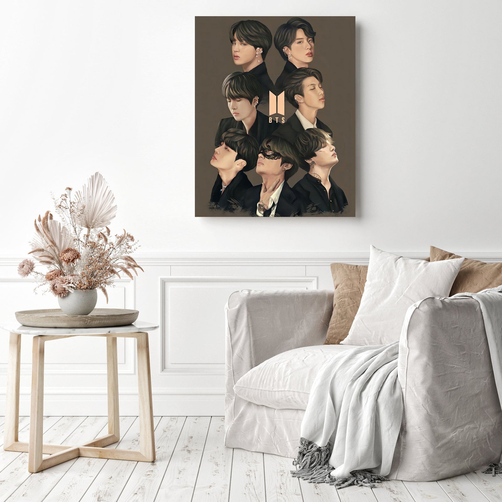 BTS Fan Art | Diamond Painting Displayed as Home Decor