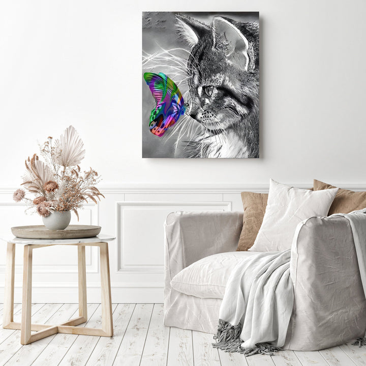 Kitty and Butterfly | Diamond Painting