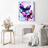Butterflies in Grace | Diamond Painting Displayed as Home Decor