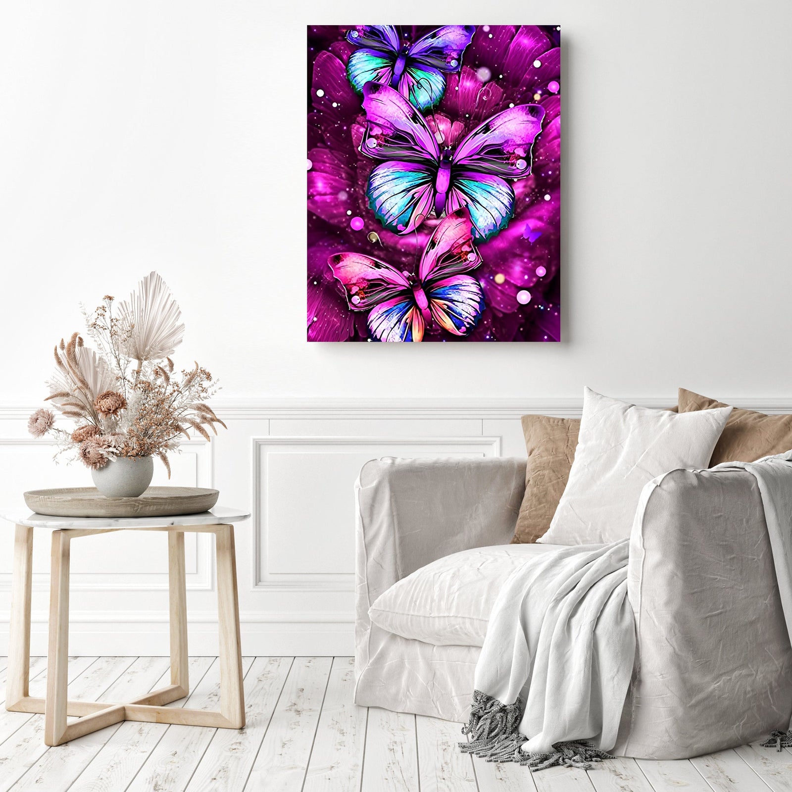 Butterfly Magic | Diamond Painting Displayed as Home Decor