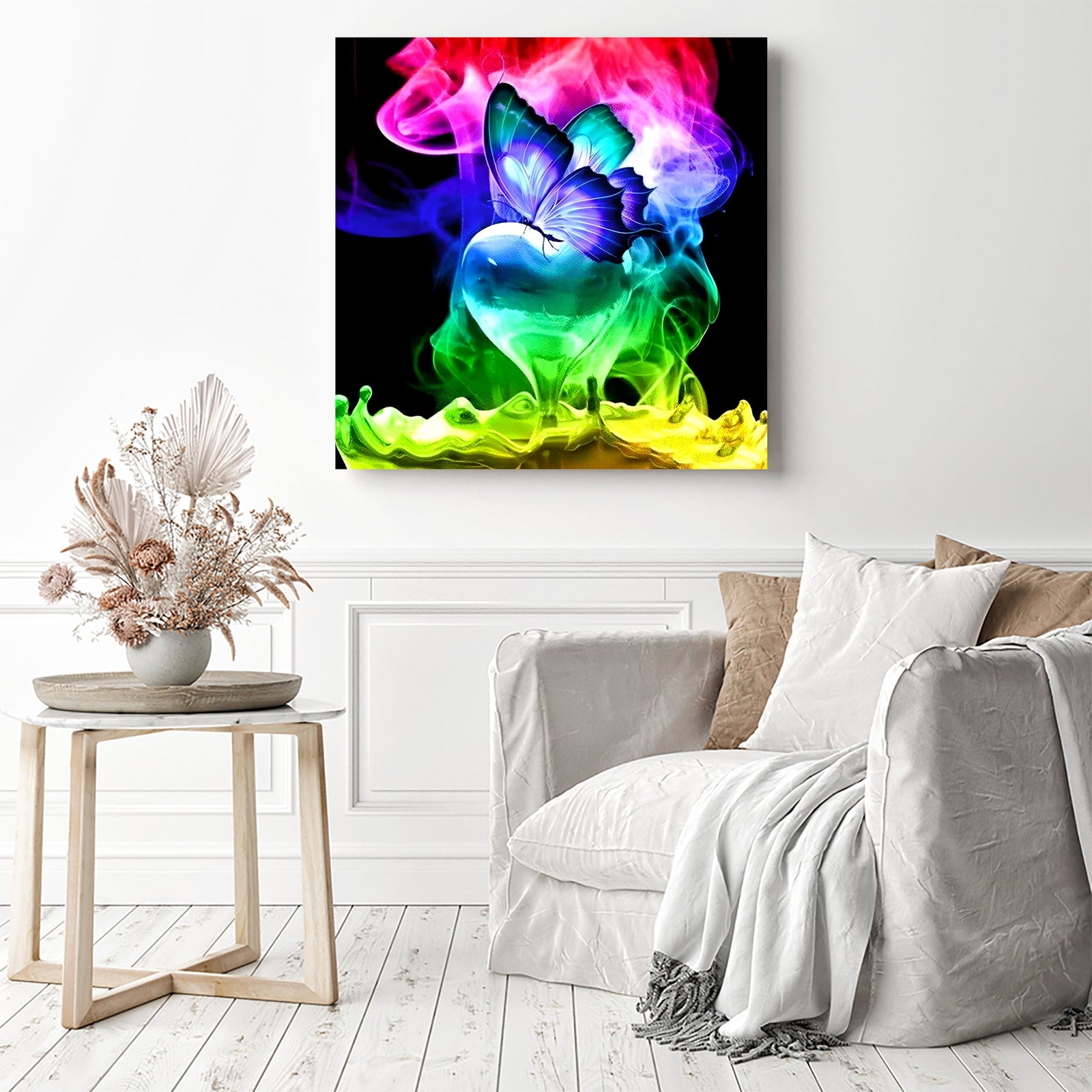 Butterfly Vividness | Diamond Painting Displayed as Home Decor