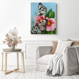 Two Butterflies | Diamond Painting Displayed as Home Decor