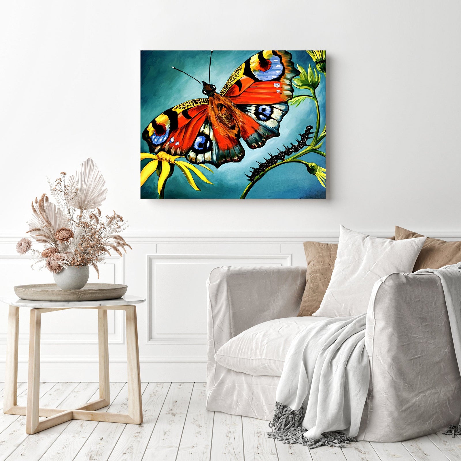 Peacock Butterfly | Diamond Painting Displayed as Home Decor