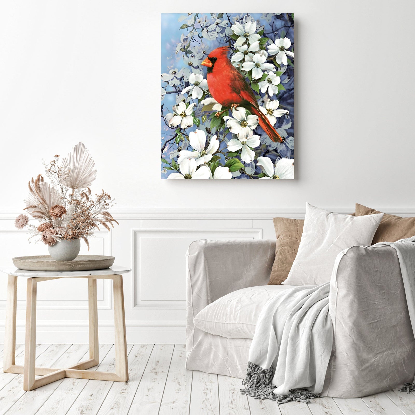 Cardinal birds | Diamond Painting Displayed as Home Decor