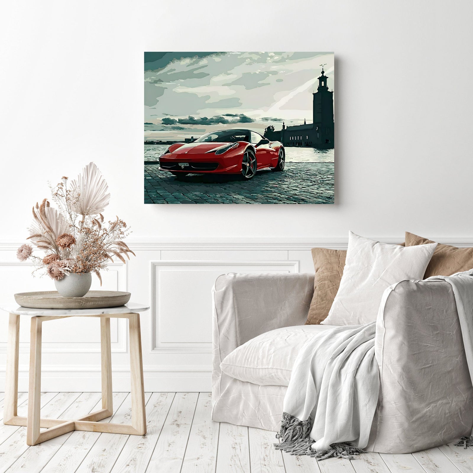 Car Landscape | Diamond Painting Displayed as Home Decor