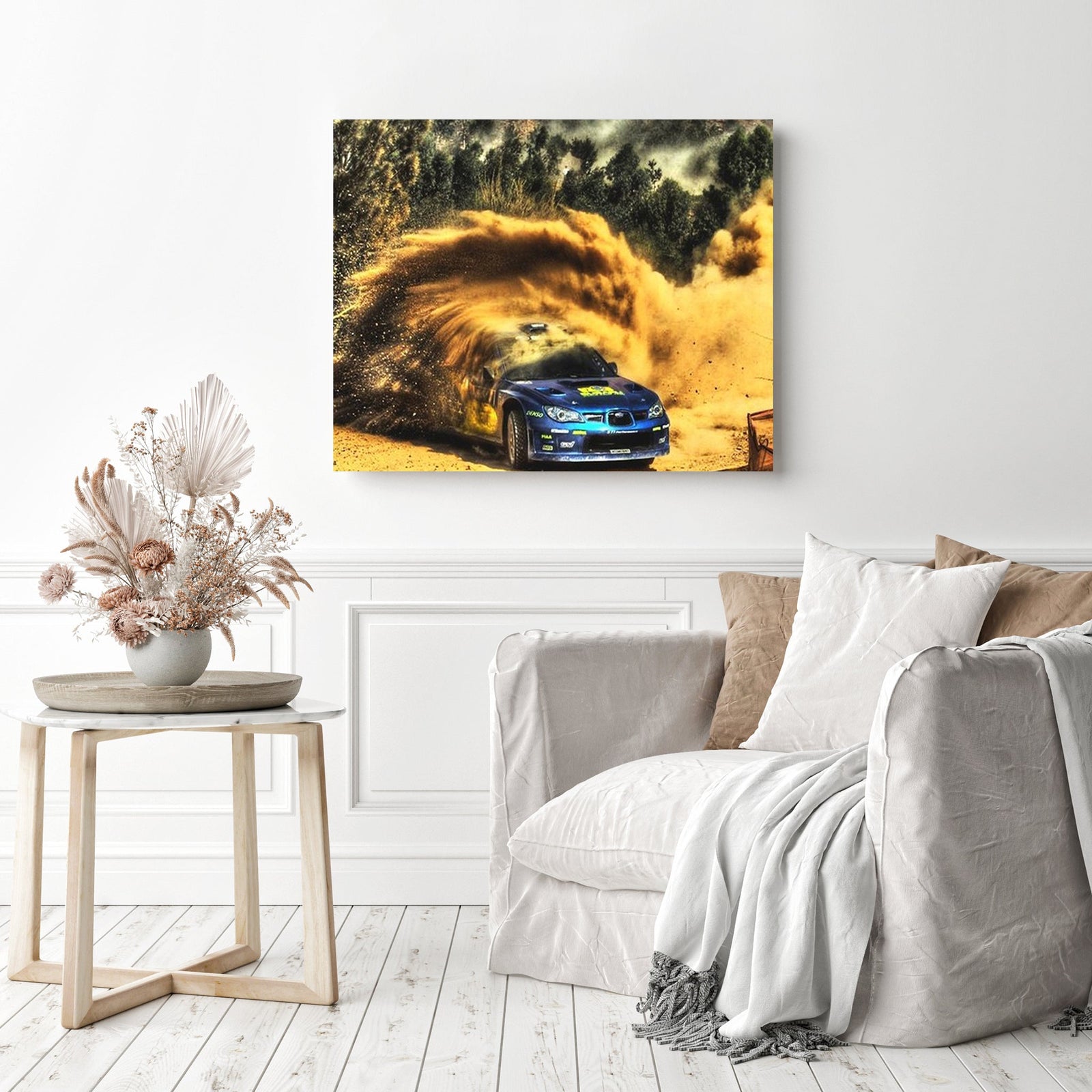 Rally Car | Diamond Painting Displayed as Home Decor