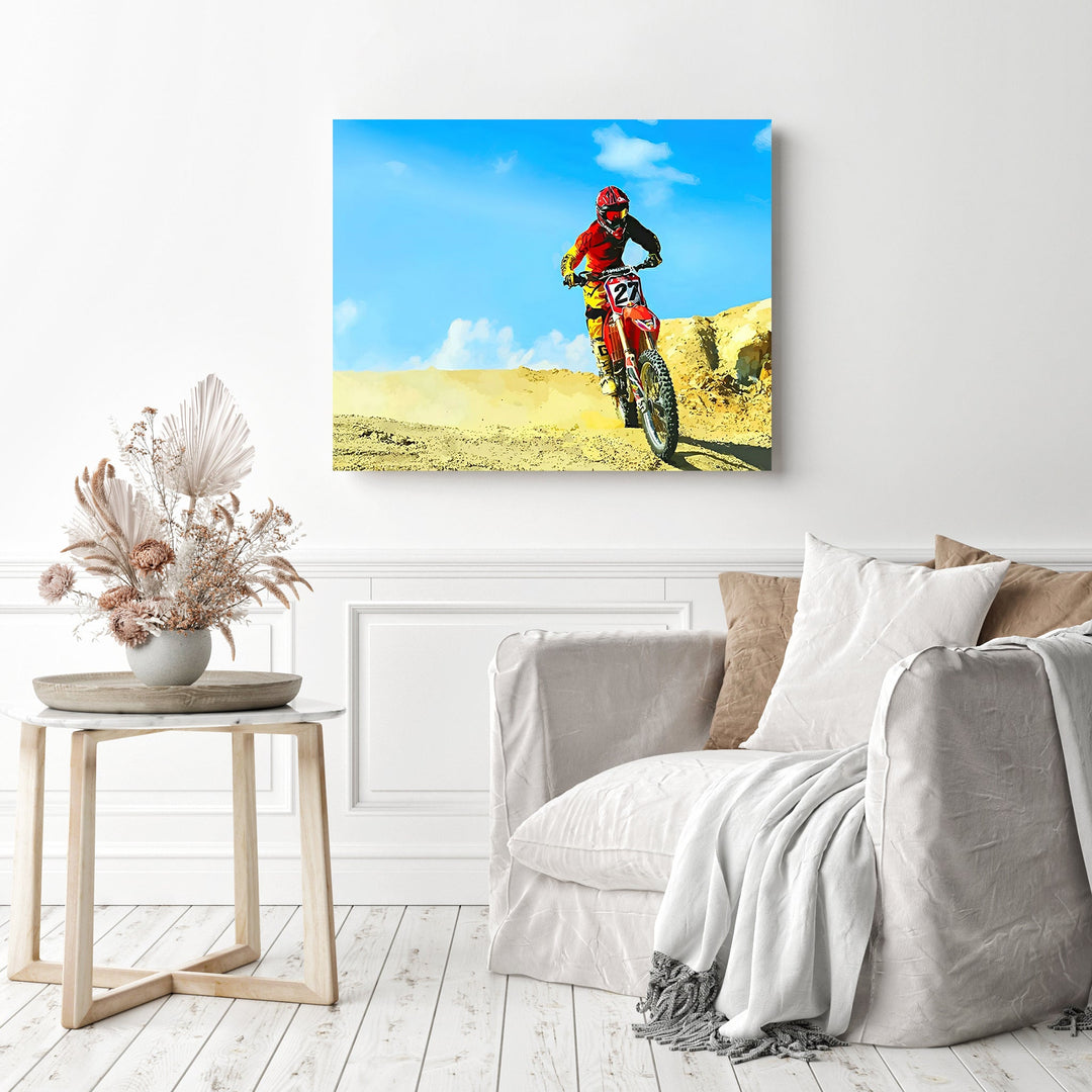 Red Dirt Bike Desert | Diamond Painting