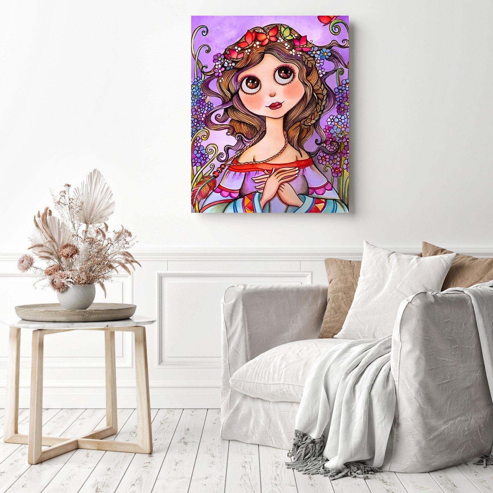 Cartoon Girl | Diamond Painting Displayed as Home Decor