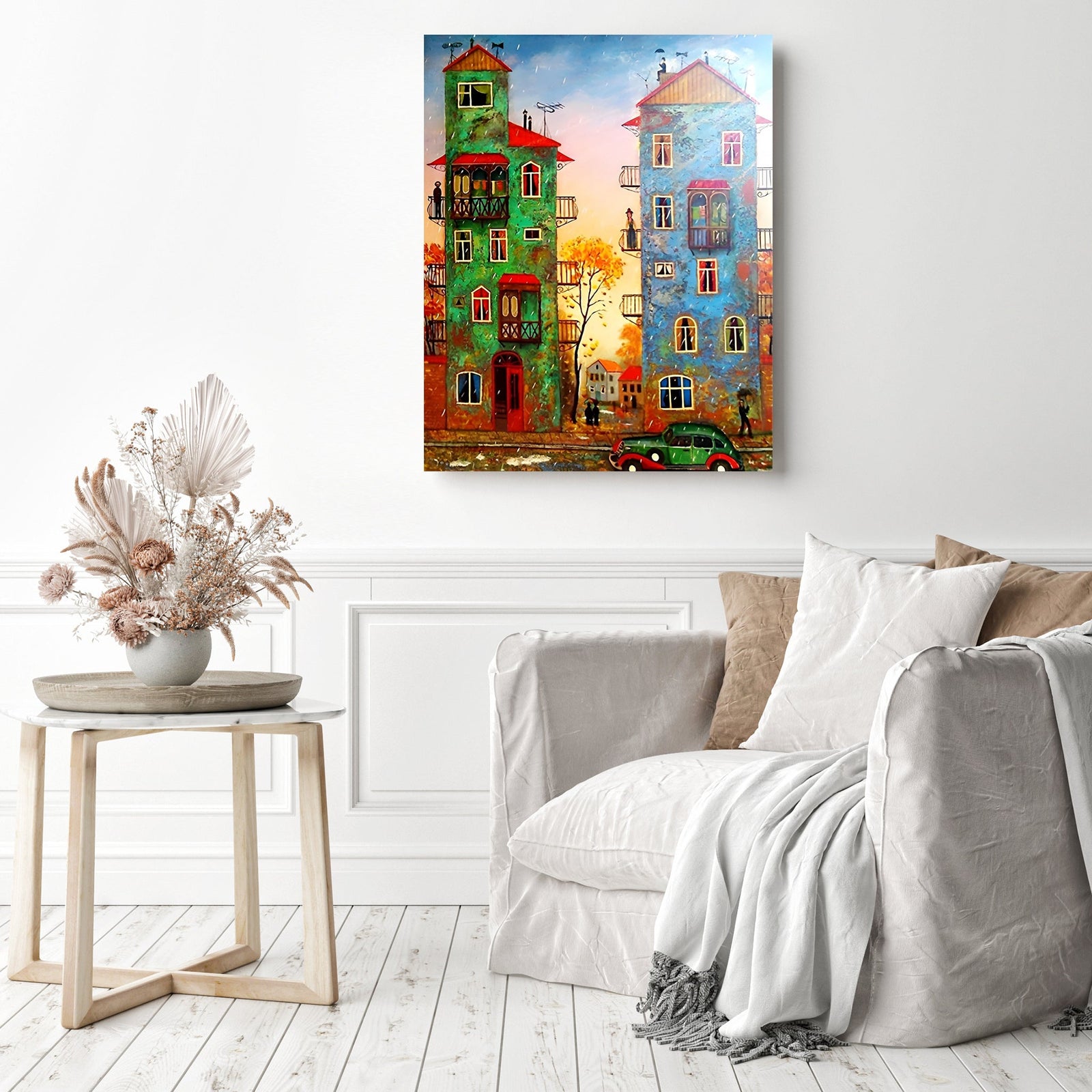 Cartoon Building | Diamond Painting Displayed as Home Decor