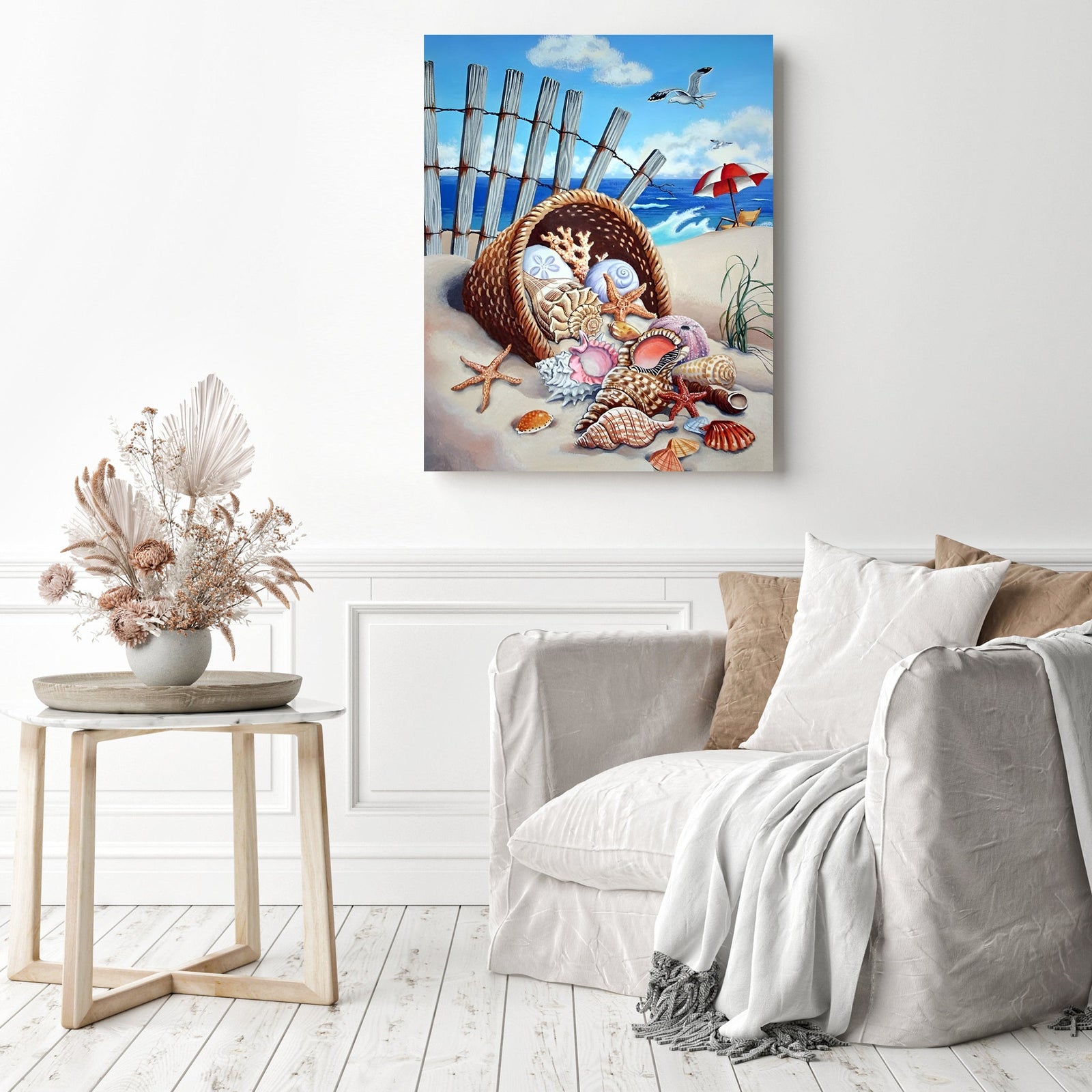 Seashells | Diamond Painting Displayed as Home Decor