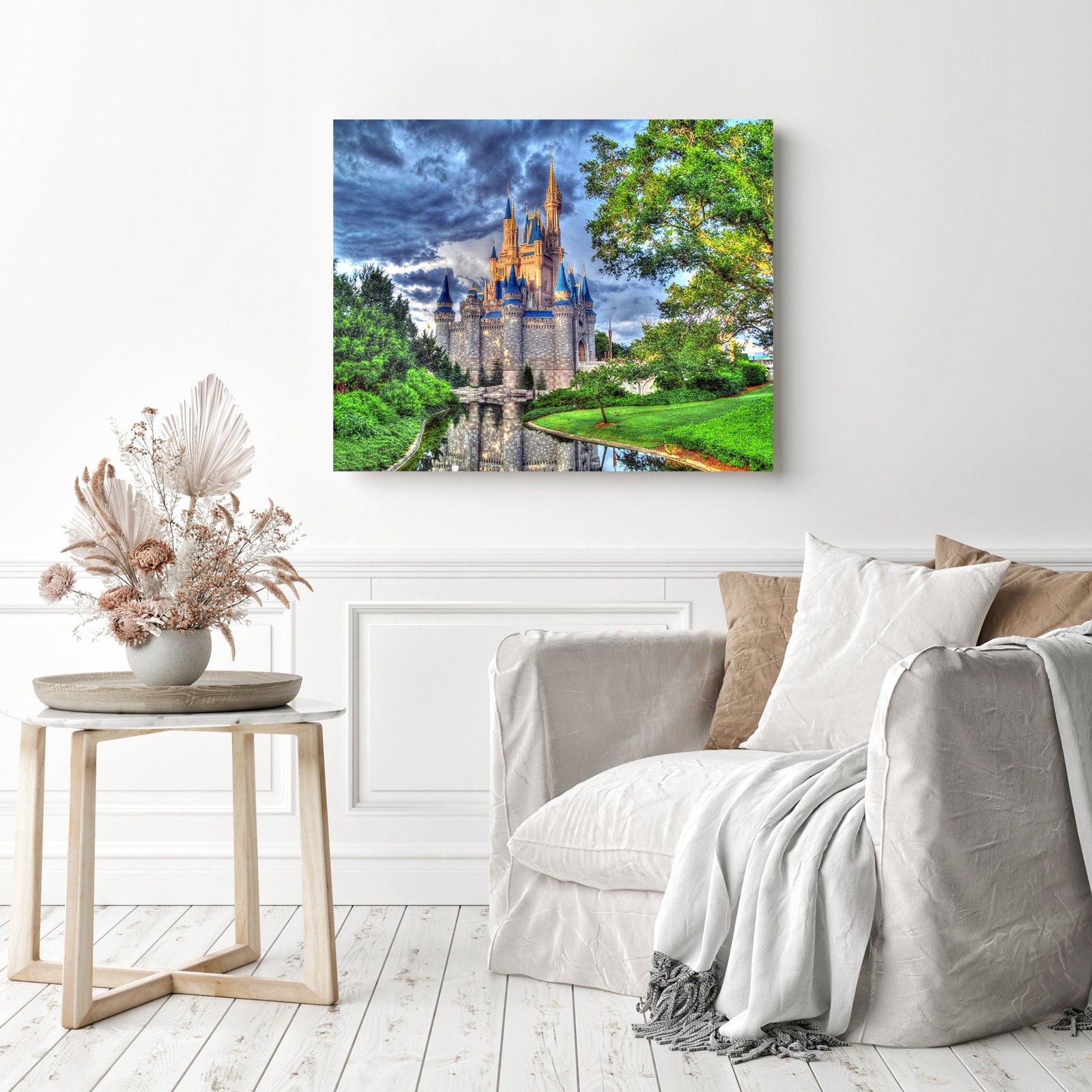 Majestic Castle | Diamond Painting Displayed as Home Decor