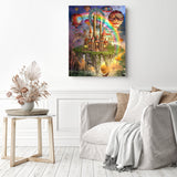 Floating Castle | Diamond Painting Displayed as Home Decor