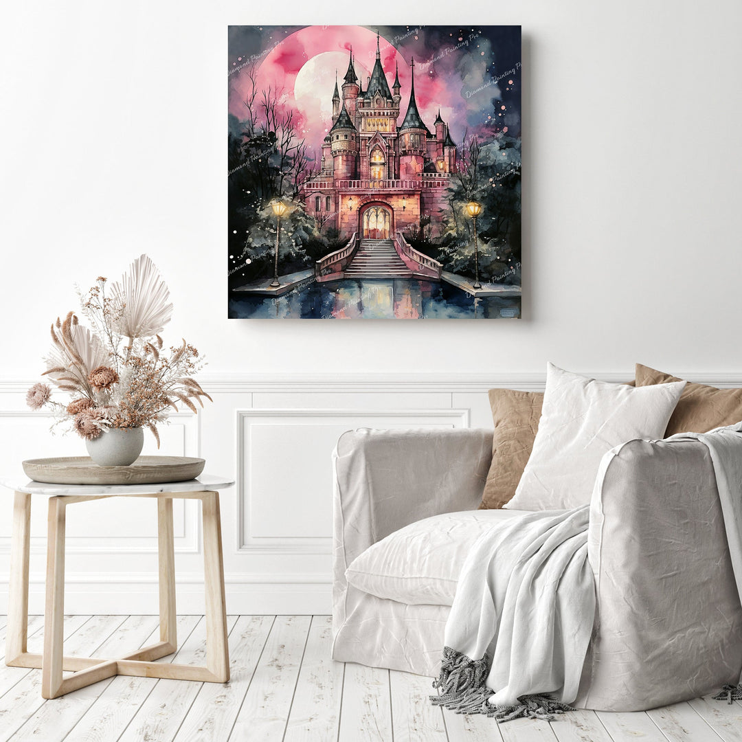 Enchanting Pink Castle | Diamond Painting