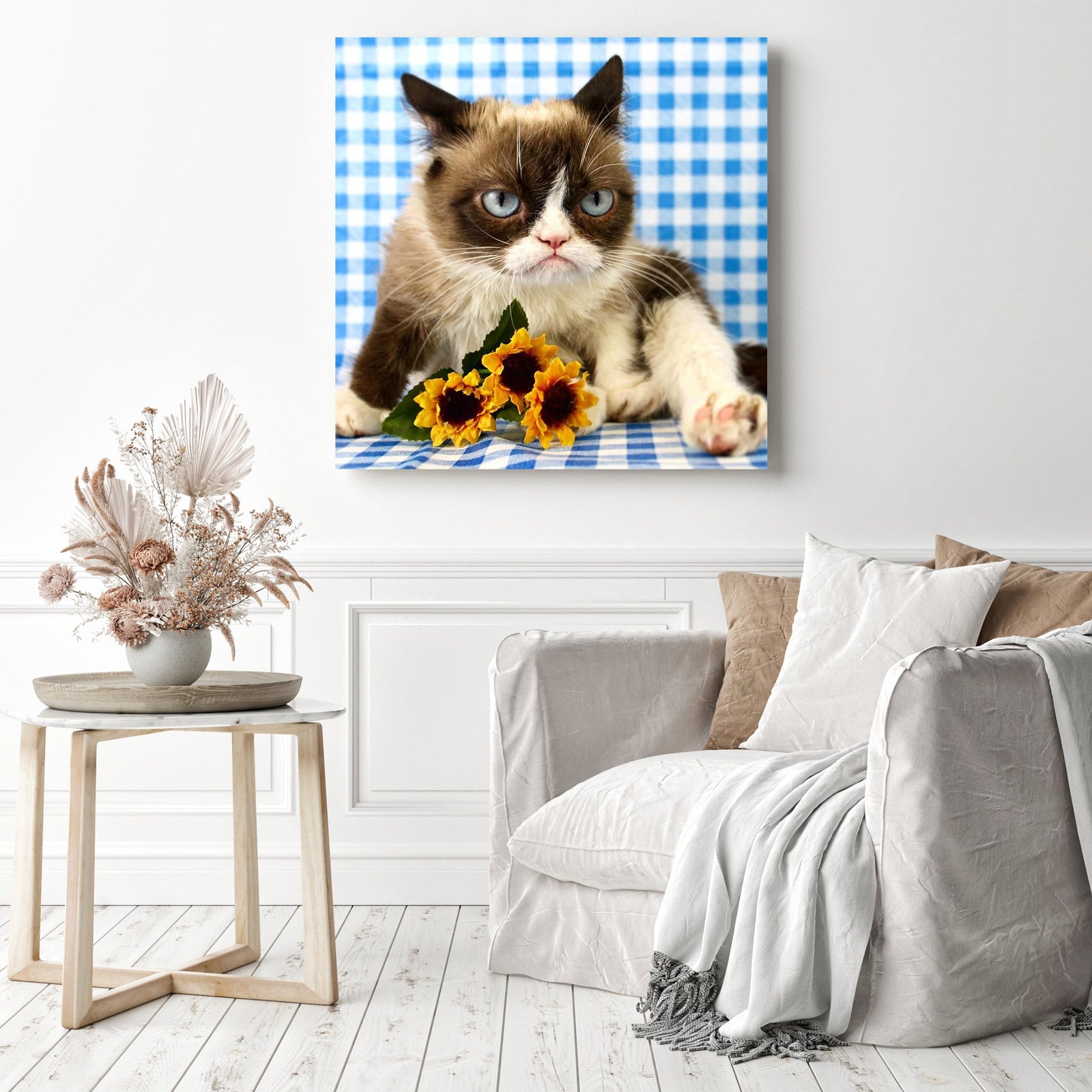 Grumpy Cat | Diamond Painting Displayed as Home Decor