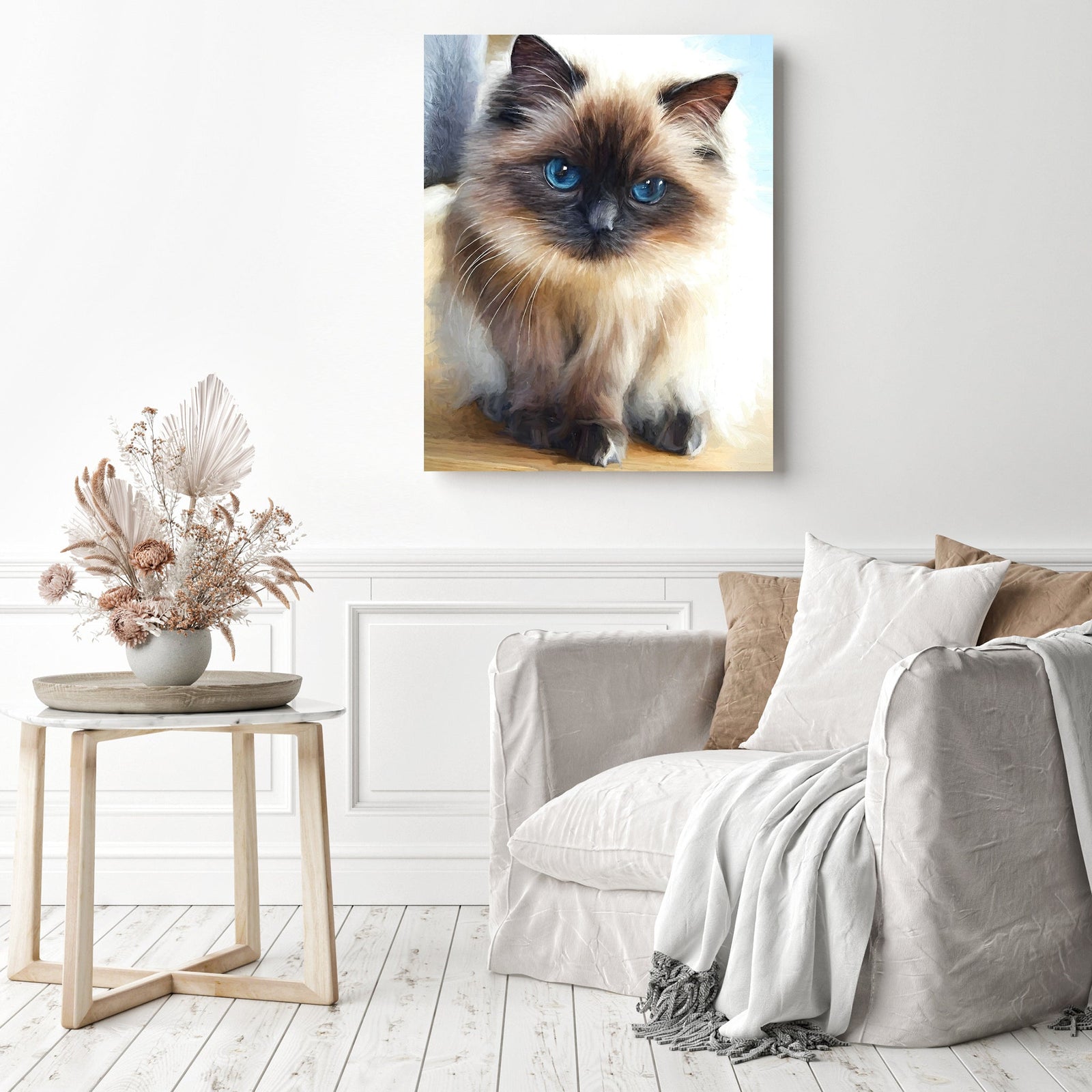 Himalayan Cat | Diamond Painting Displayed as Home Decor