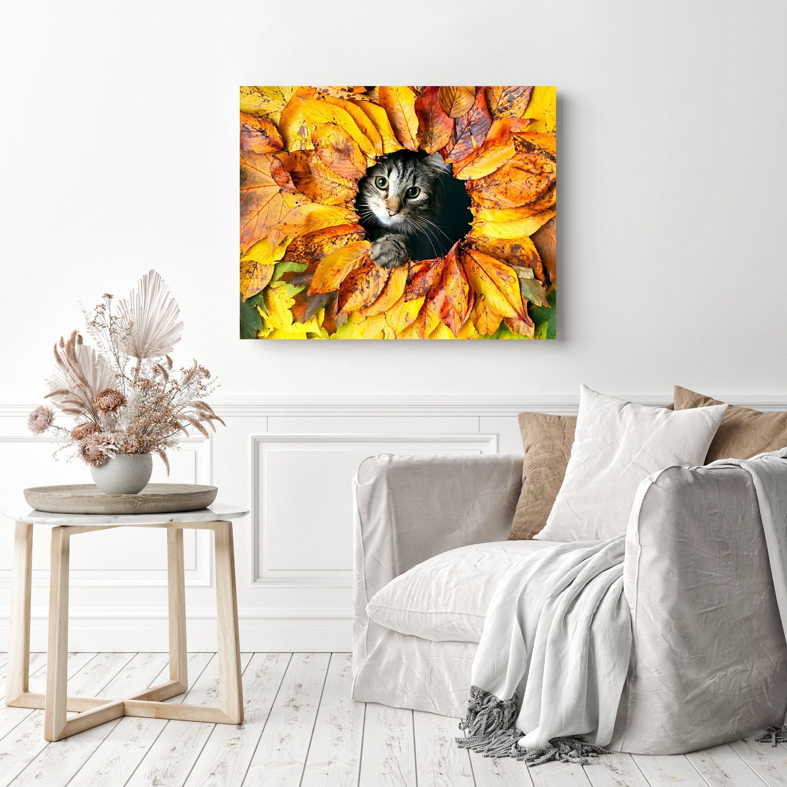 Cute Cat Kitten | Diamond Painting Displayed as Home Decor