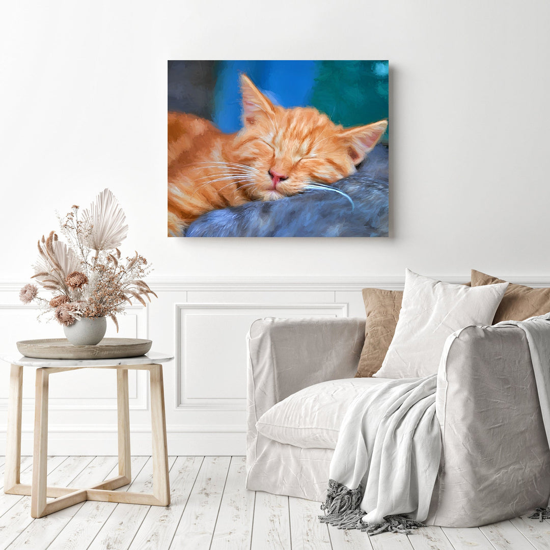 Sleeping Orange Tabby Cat | Diamond Painting