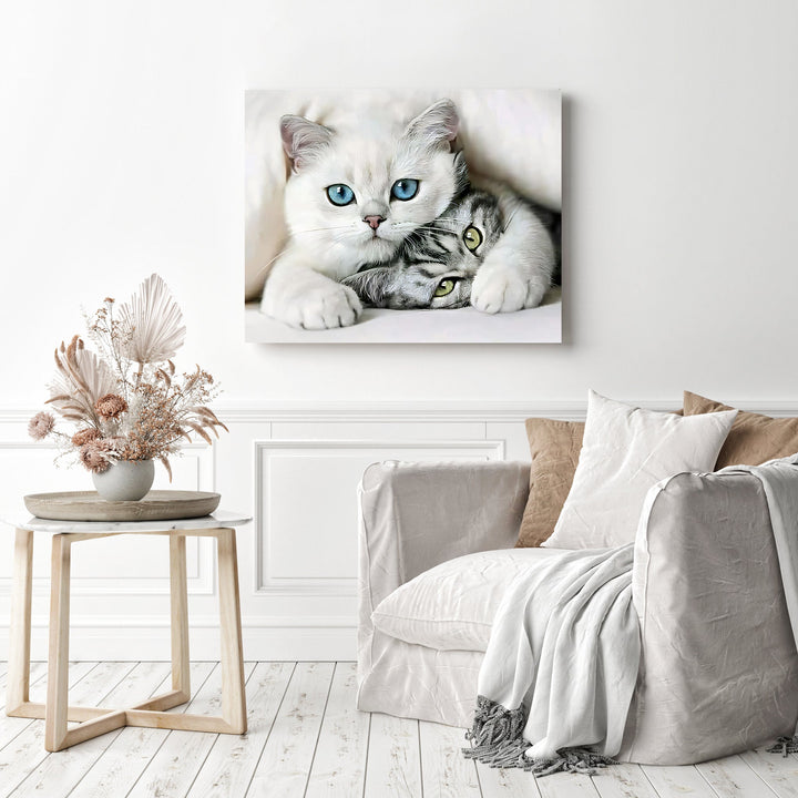 Emerald and Azure Cats | Diamond Painting