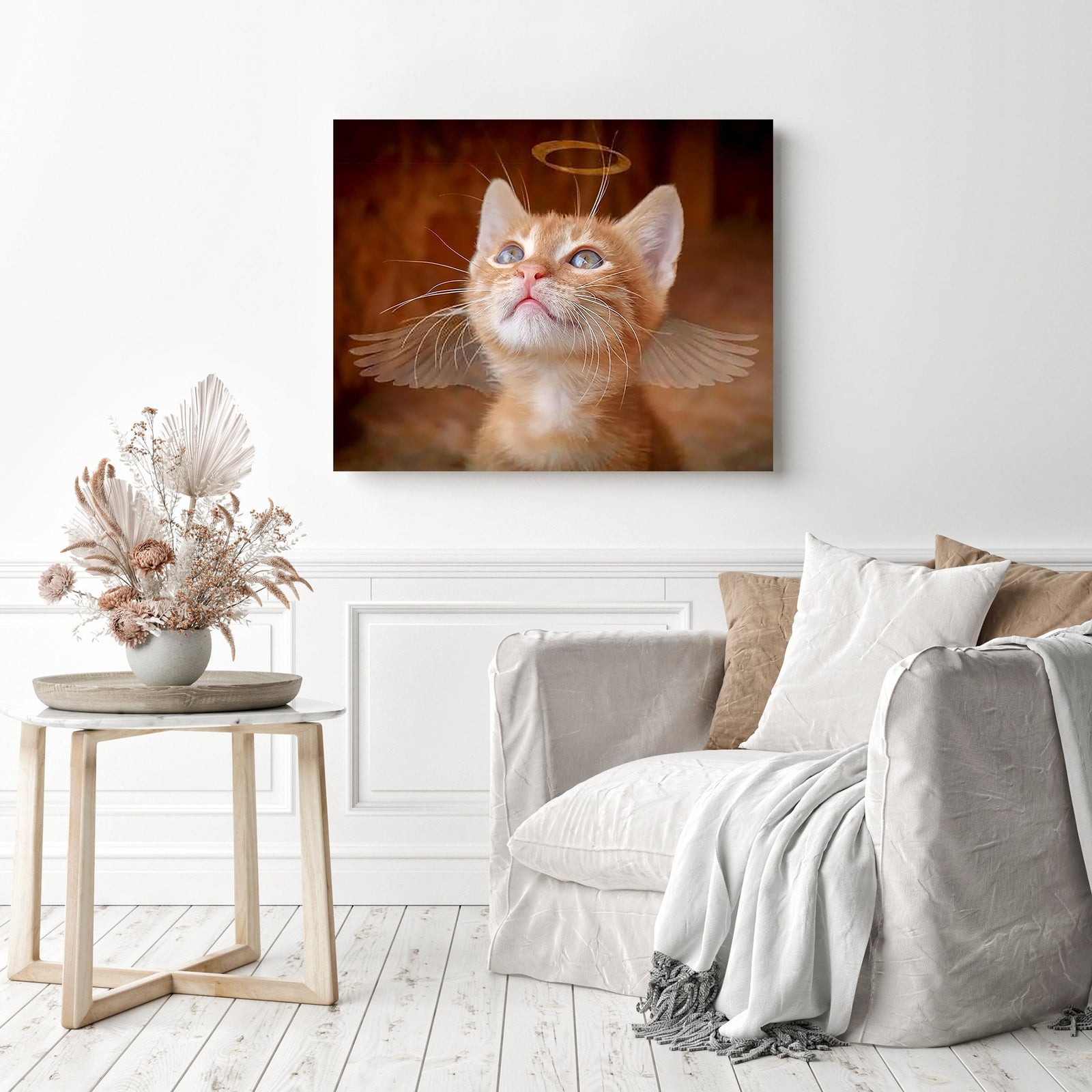 Angel Kitty | Diamond Painting Displayed as Home Decor