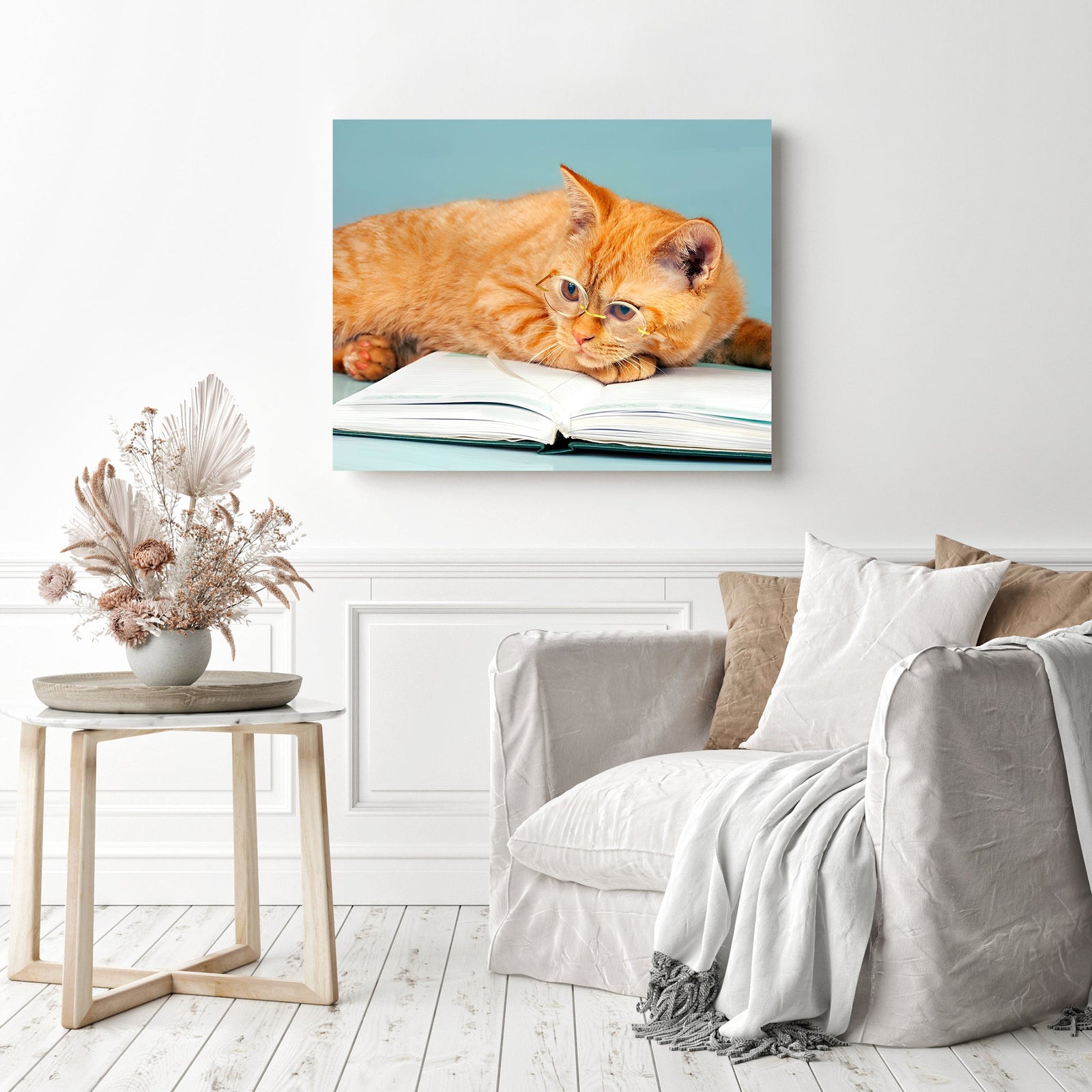 Nerdy Kitty | Diamond Painting Displayed as Home Decor