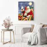 Santa Says Hi | Diamond Painting Displayed as Home Decor