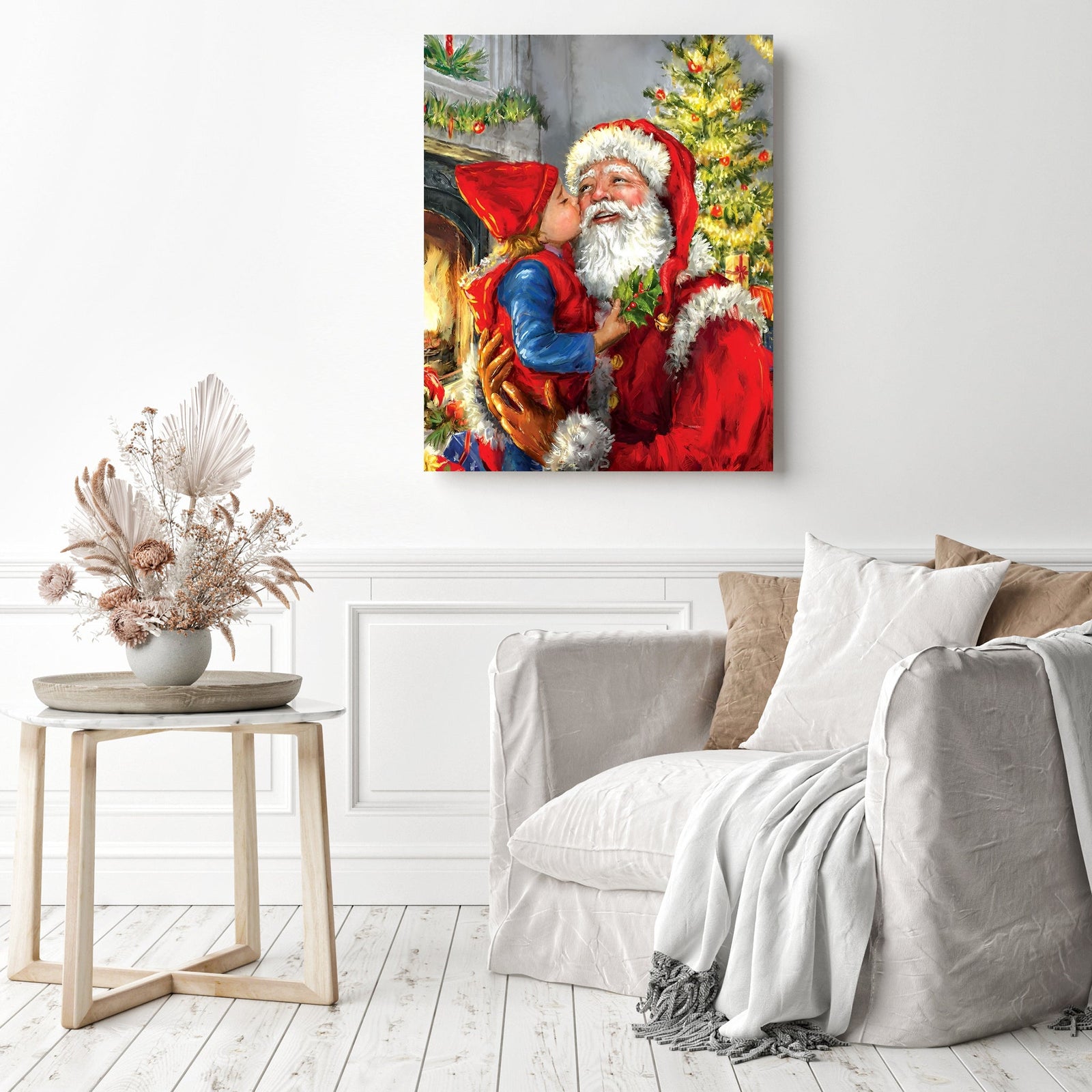 Merry Christmas Santa | Diamond Painting Displayed as Home Decor