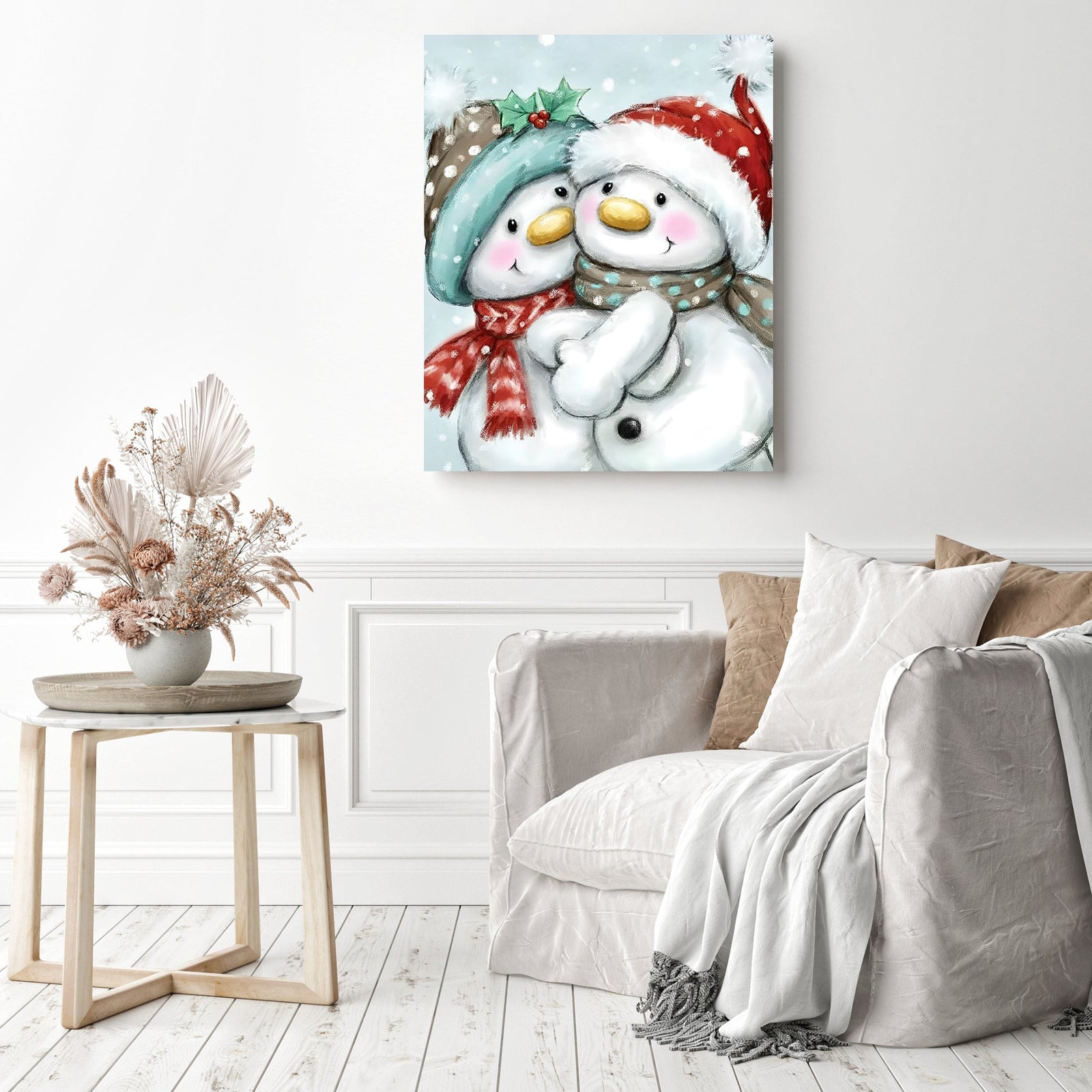 Christmas Hug | Diamond Painting Displayed as Home Decor