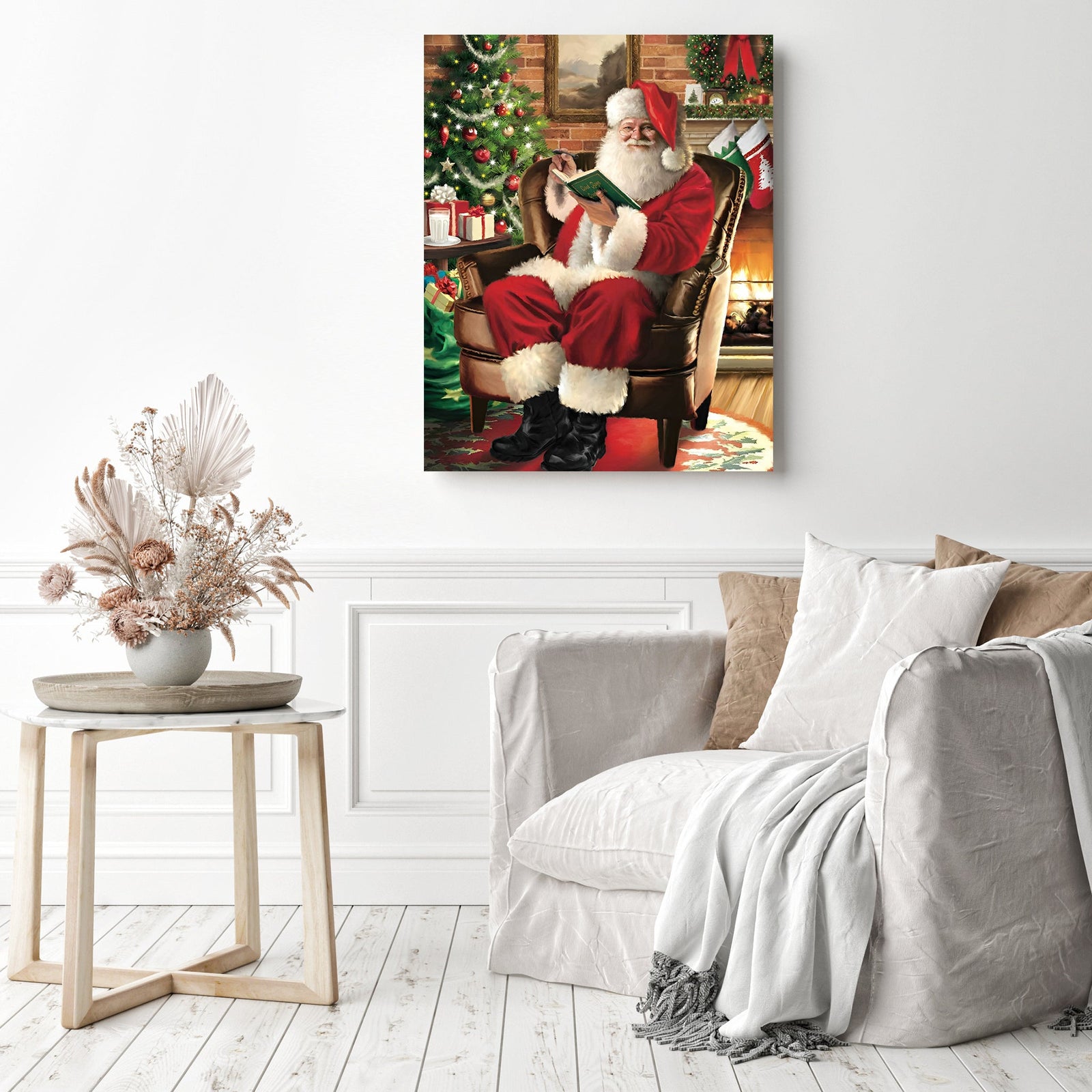 Christmas Read | Diamond Painting Displayed as Home Decor