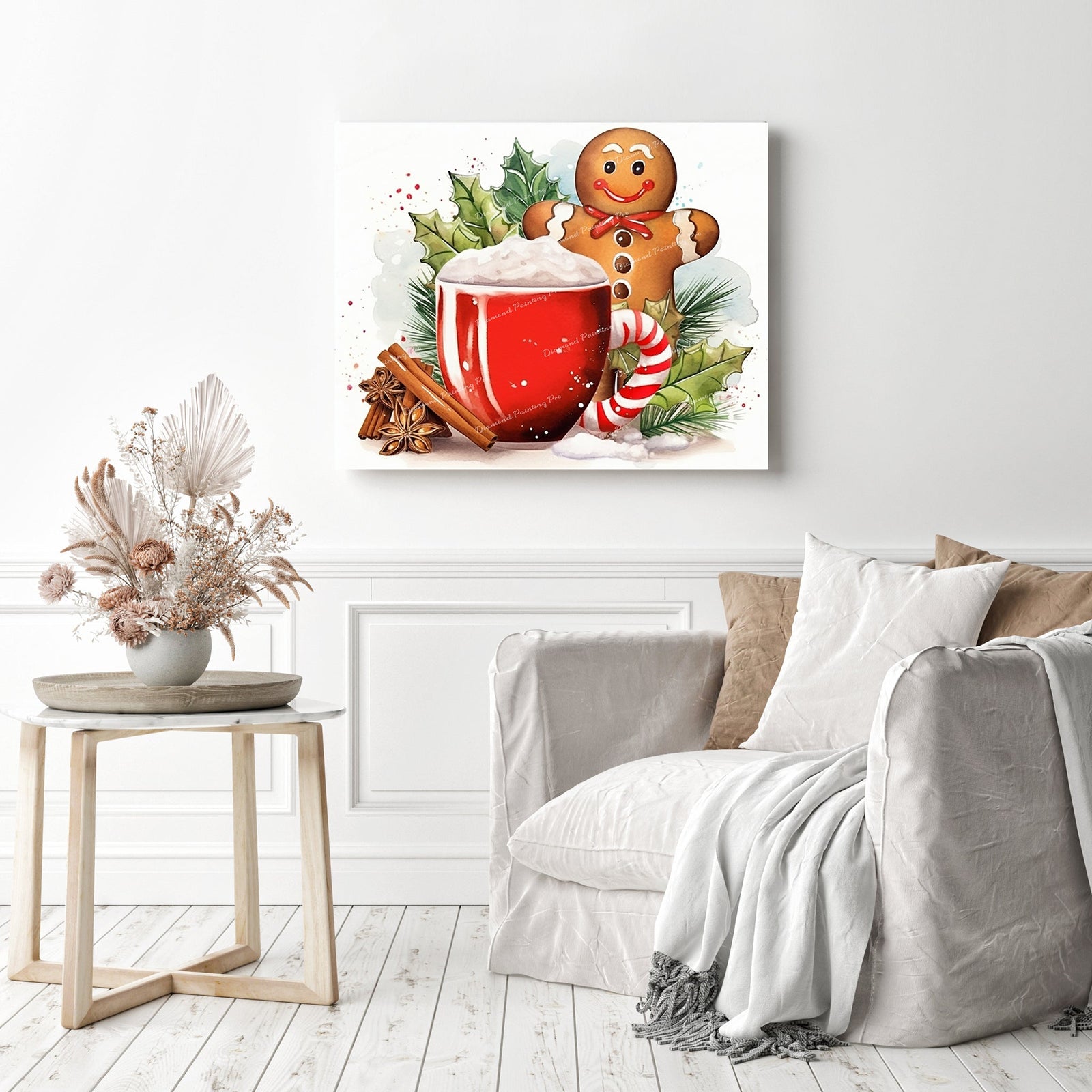 Sip with a Ginger Friend | Diamond Painting Displayed as Home Decor