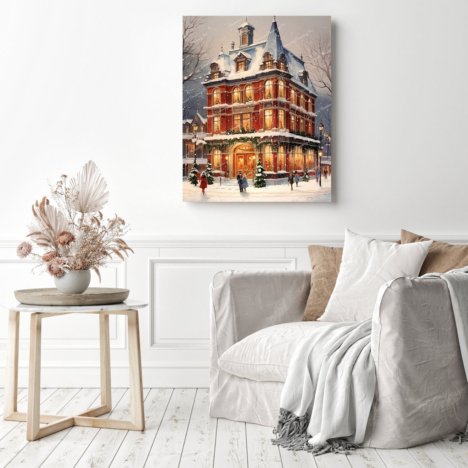 Nostalgia in the Snow | Diamond Painting Displayed as Home Decor