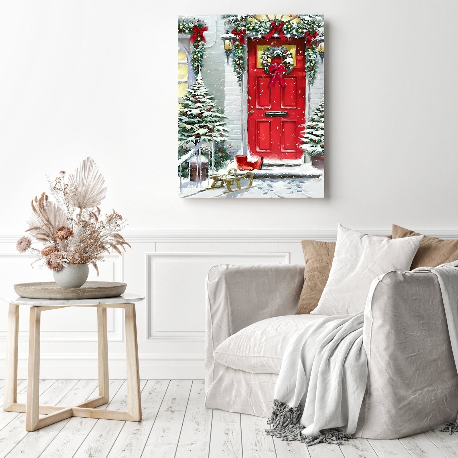 Red Door | Diamond Painting Displayed as Home Decor