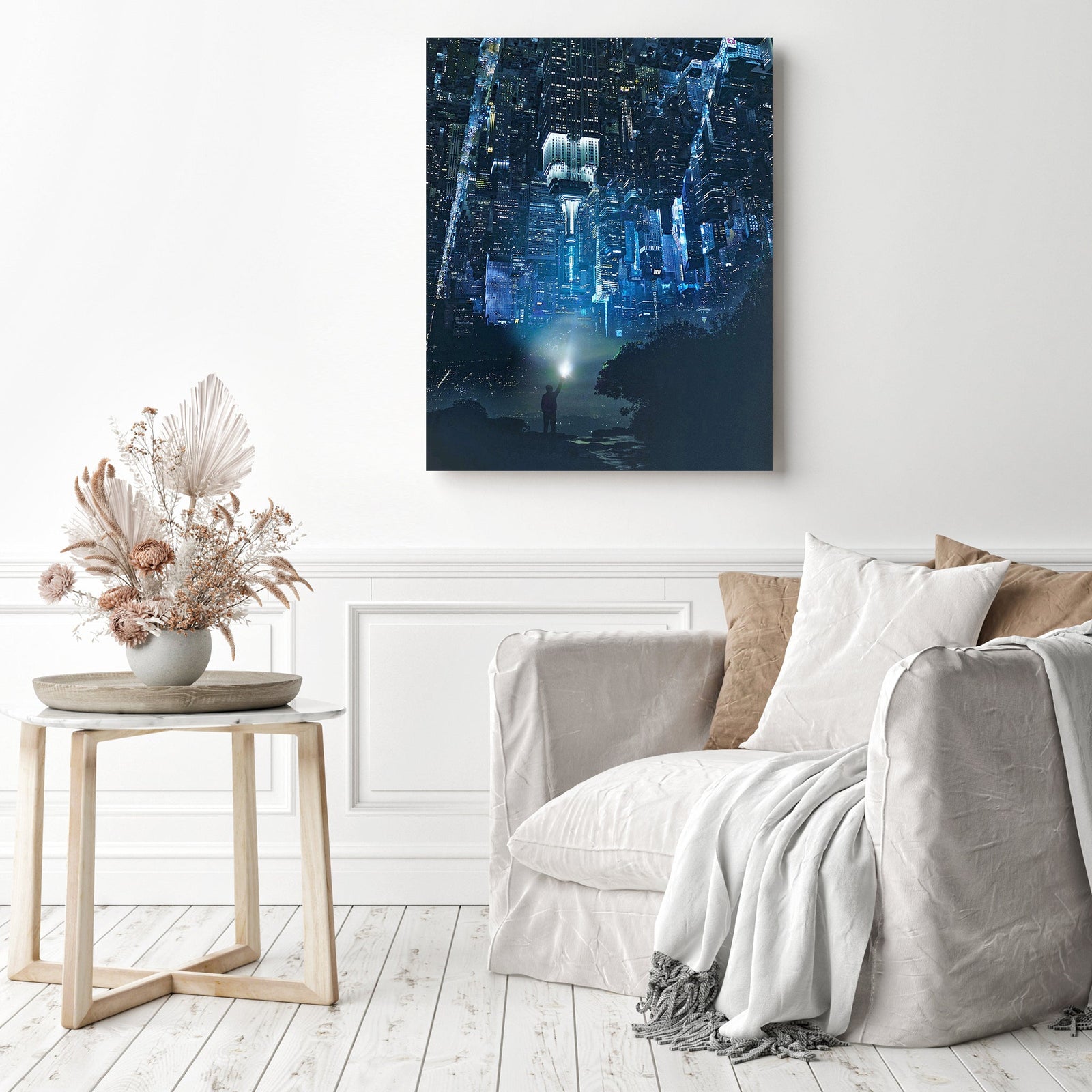 NYC Upside Down | Diamond Painting Displayed as Home Decor