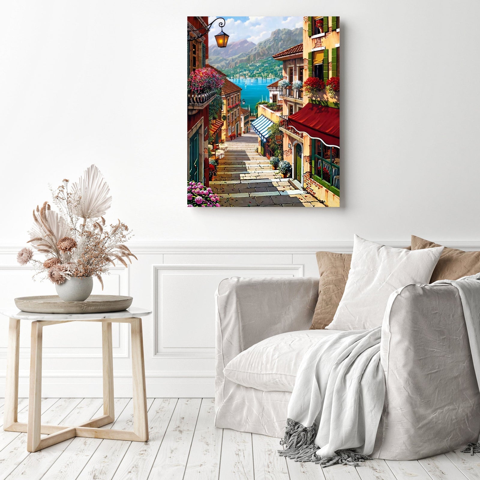 Bellagio Village | Diamond Painting Displayed as Home Decor