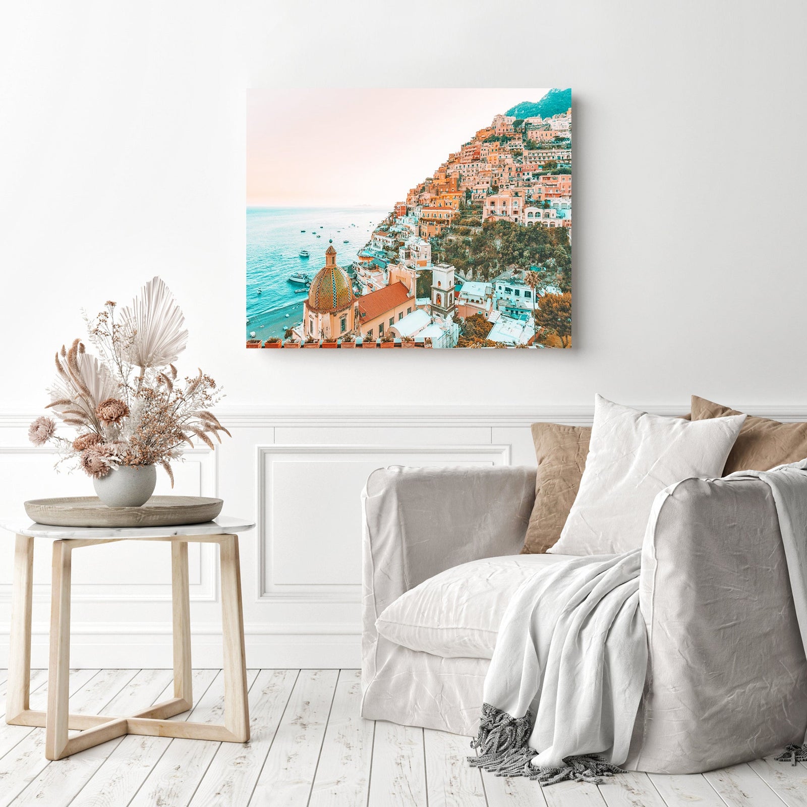 Amalfi Coast Italy | Diamond Painting Displayed as Home Decor