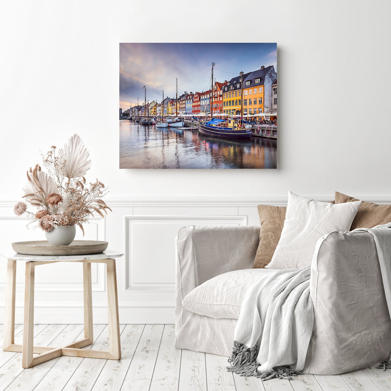 Copenhagen Harbor | Diamond Painting Displayed as Home Decor