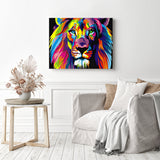Colorful Lions | Diamond Painting Displayed as Home Decor