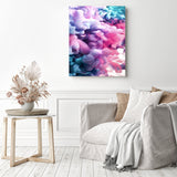 Light Colorful Smoke | Diamond Painting Displayed as Home Decor