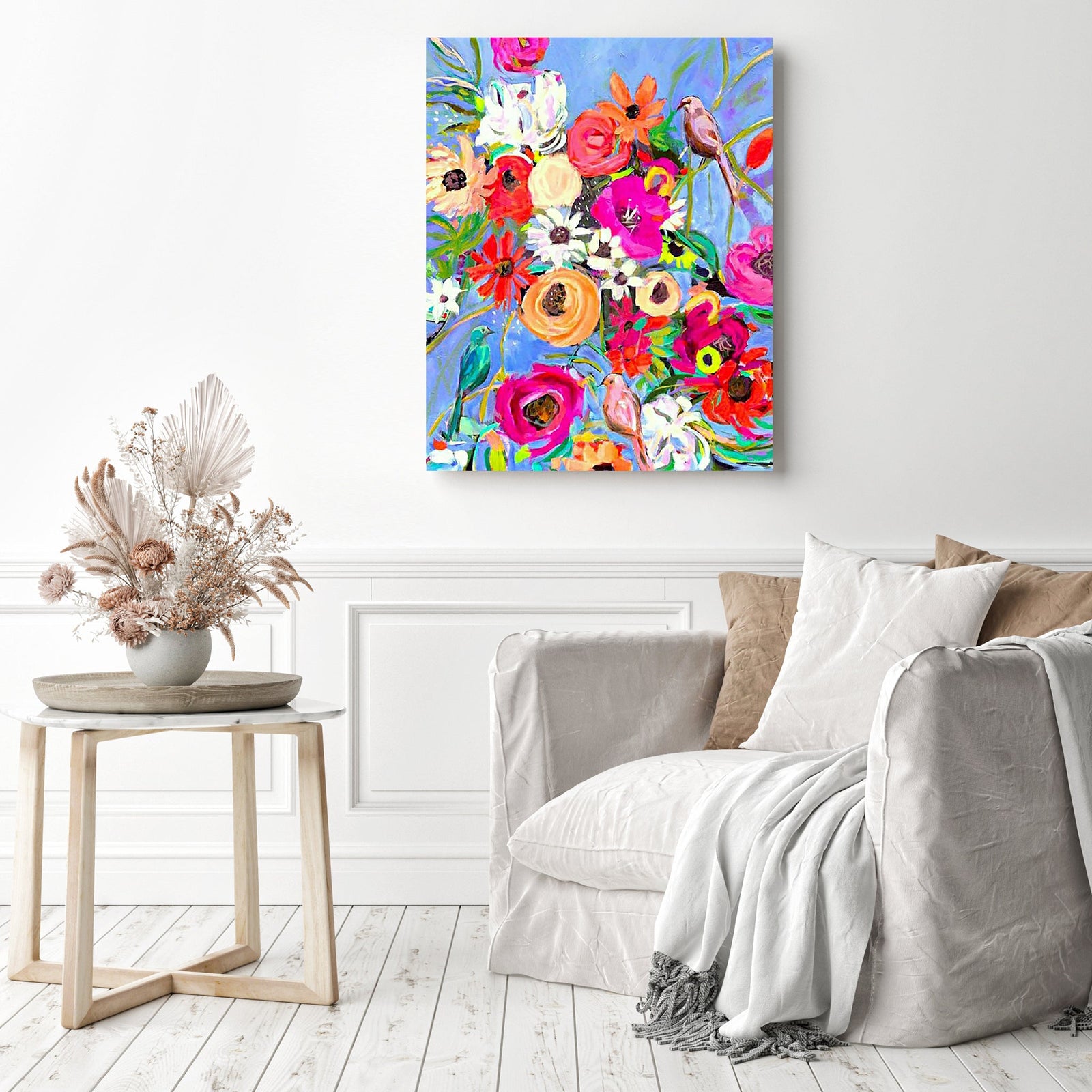 Birds & Blooms | Diamond Painting Displayed as Home Decor