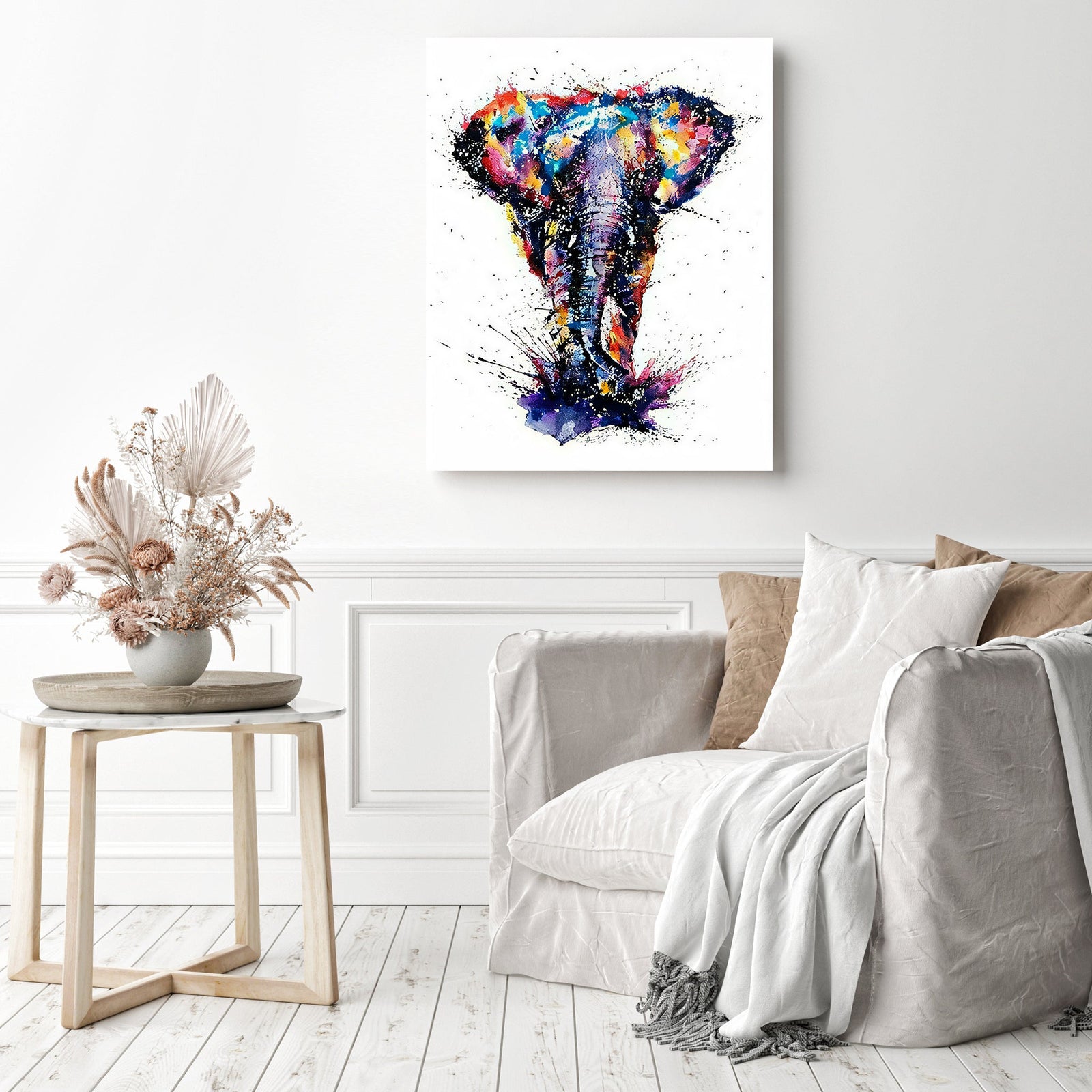 Color Elephant | Diamond Painting Displayed as Home Decor