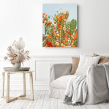 Cactus Flower Aesthetic | Diamond Painting Displayed as Home Decor