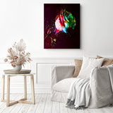 Colored Rose | Diamond Painting Displayed as Home Decor