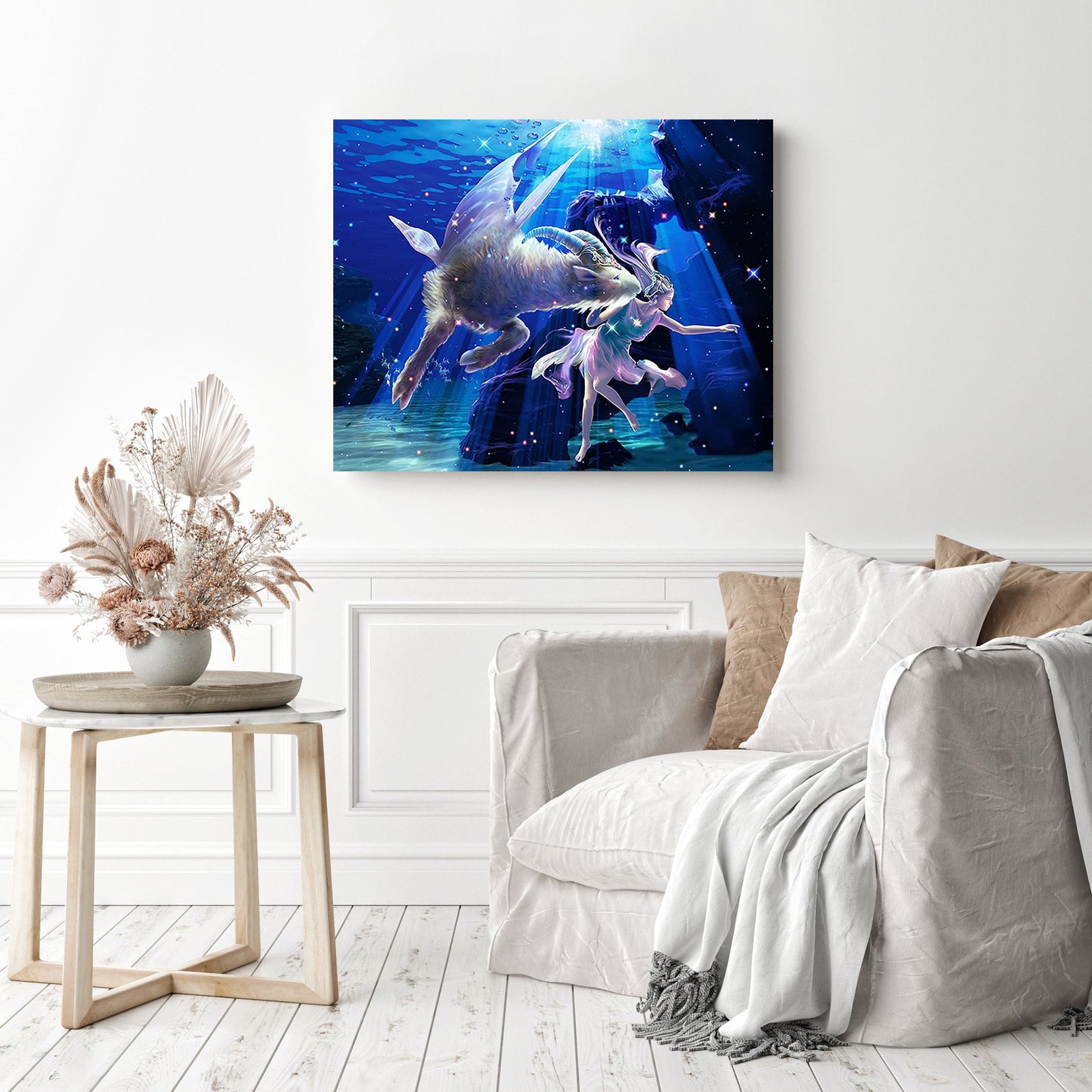 Capricorn Constellations | Diamond Painting Displayed as Home Decor