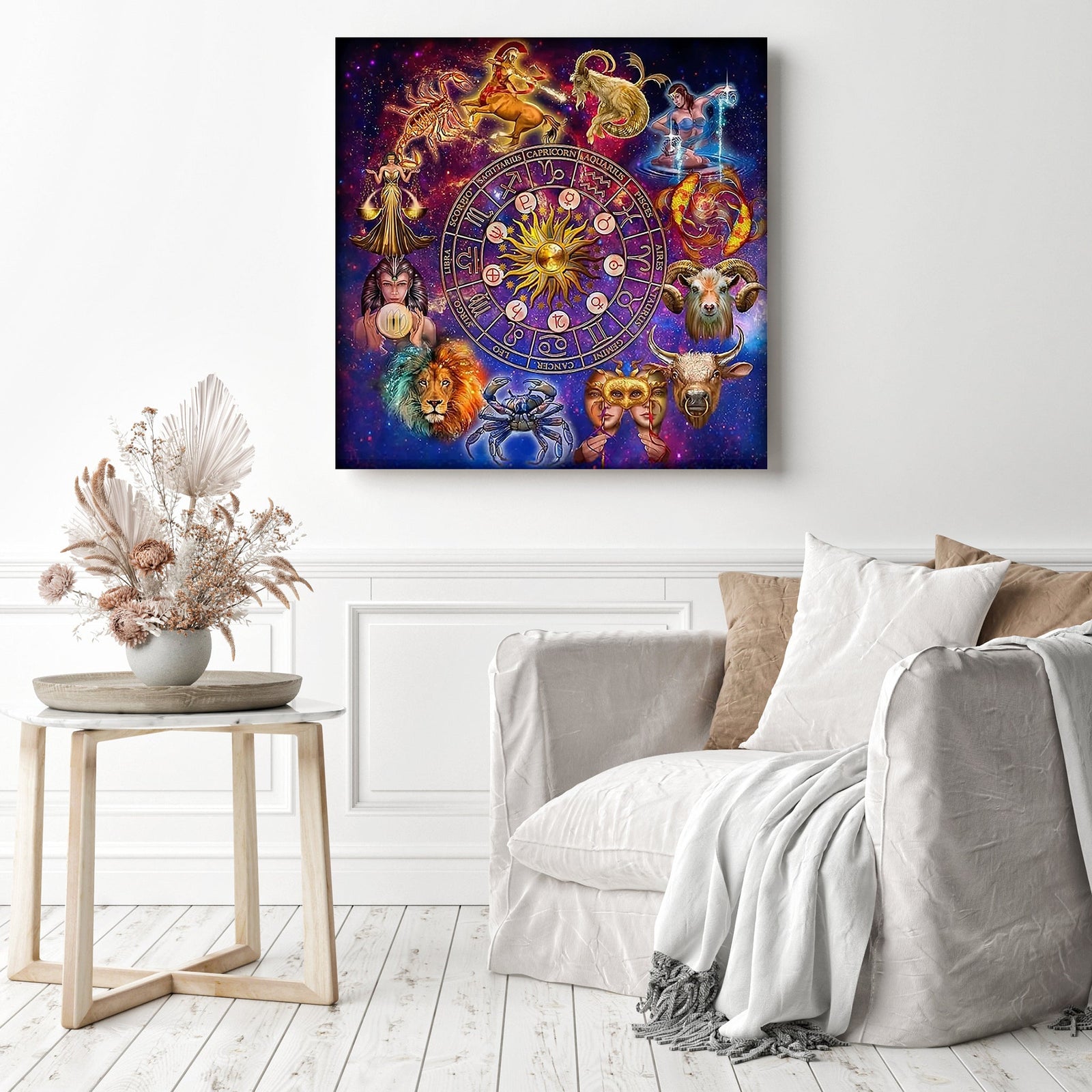 Twelve Constellation | Diamond Painting Displayed as Home Decor